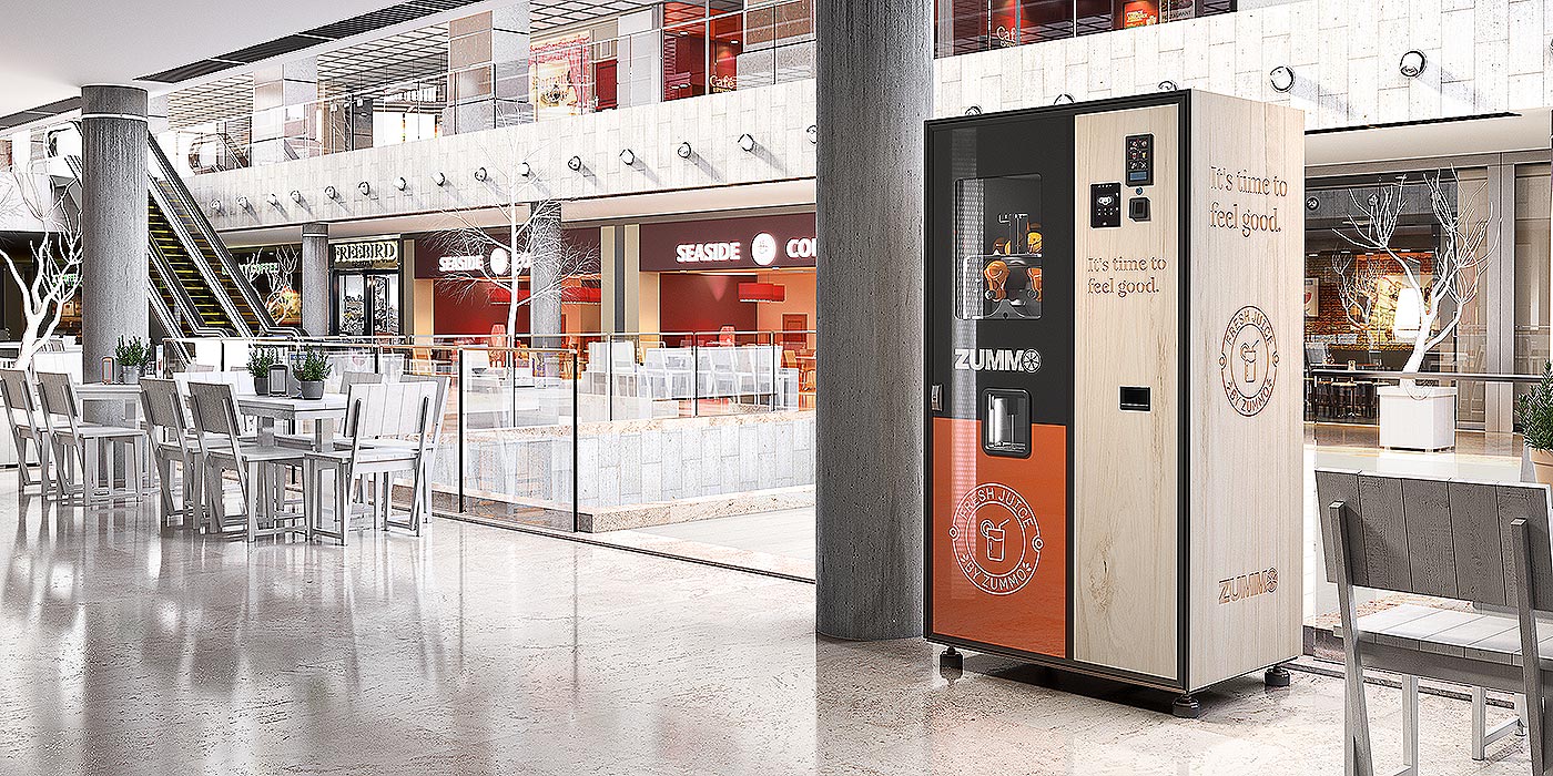 Vending machine Zummo all'interno di un moderno centro commerciale